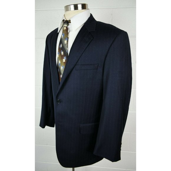 Mens Jos A Bank Signature Gold Sport Coat Jacket Pinstripe Wool 42L - Picture 5 of 9